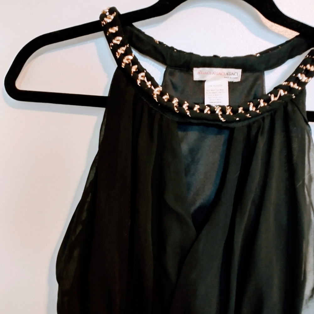 Gold sequin mini dress Agaci size small - Picture 2 of 4